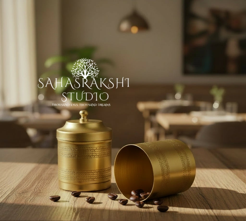Traditional south indian brass coffee filter - handcrafted in kumbakonam style