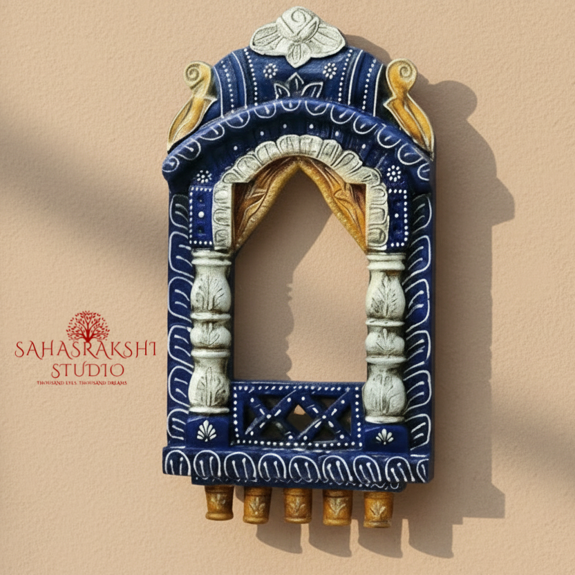 Handcrafted Regal Wooden Jharokha Set (16” & 10”)