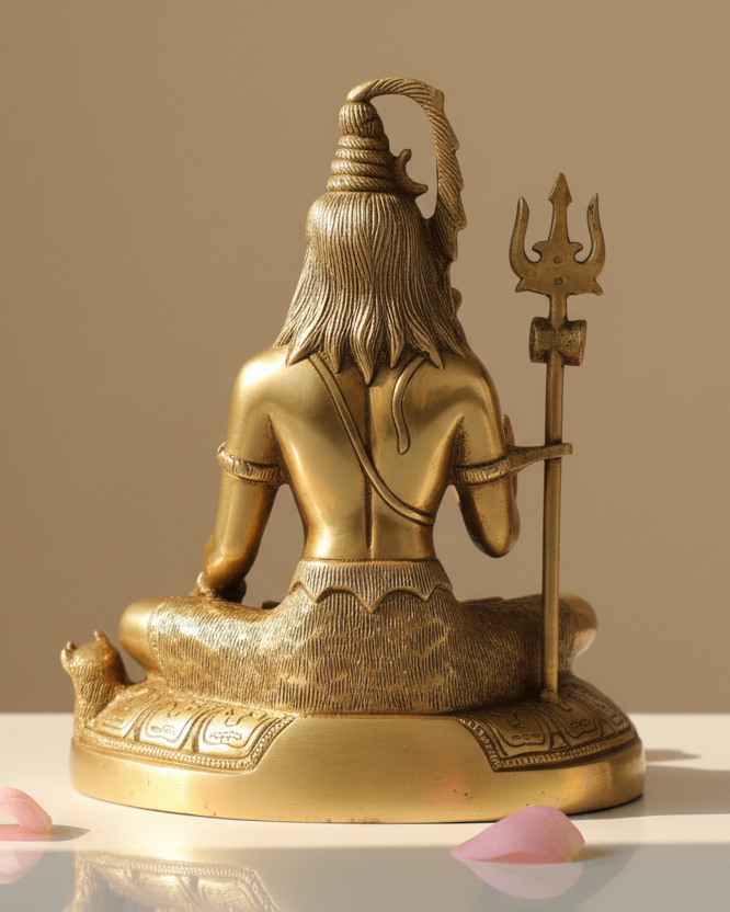 Meditating Shiva Brass Idol | Handcrafted Divine Décor