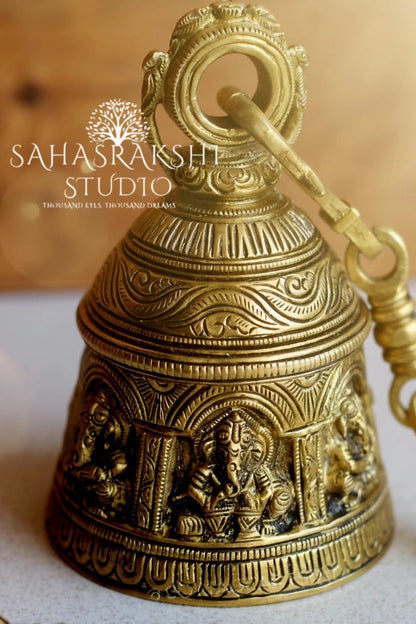 Hanging Brass Bell - Ganesha- intricately handcrafted