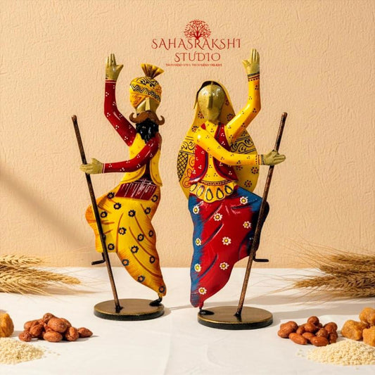 Energetic Bhangra Dance figurines - Handcrafted in Metal