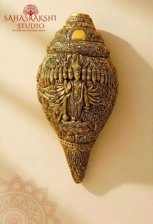 ViratRoop / Vishwaroop Sri Maha Vishnu Shankh - Pure Brass